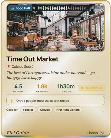 Shareable Guide Card — Time Out Market light variant